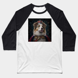 Dog King of England Style Monarchy Portrait Baseball T-Shirt